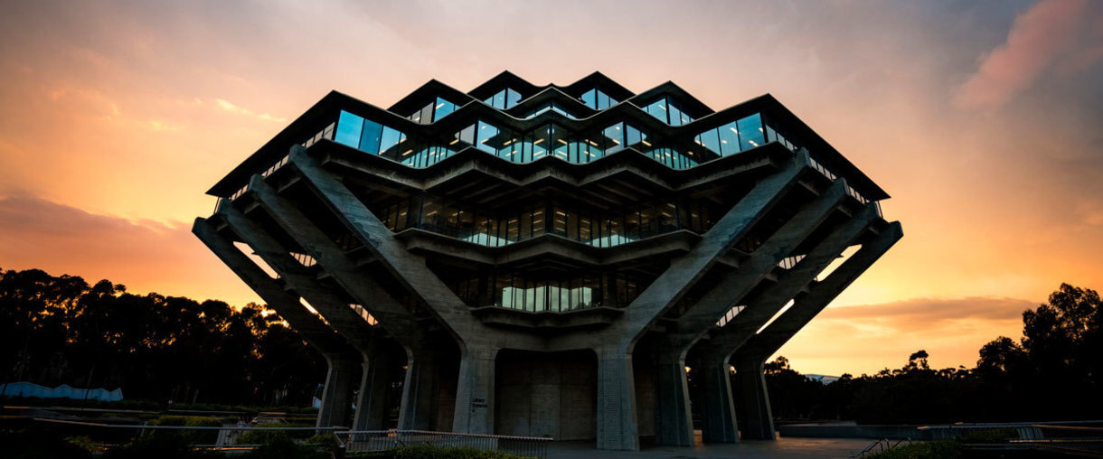 Geisel library at sunset